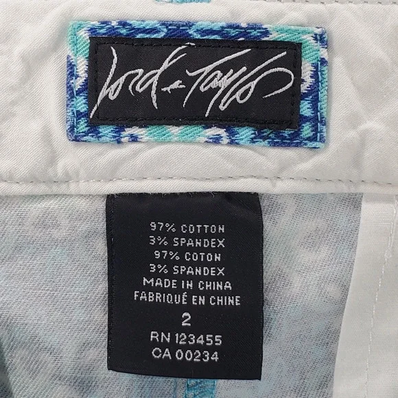 Lord & Taylor Blue Floral Cotton Shorts Sz 2 - Picture 3 of 3